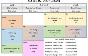 Nouveaux horaires saison 2023-2024